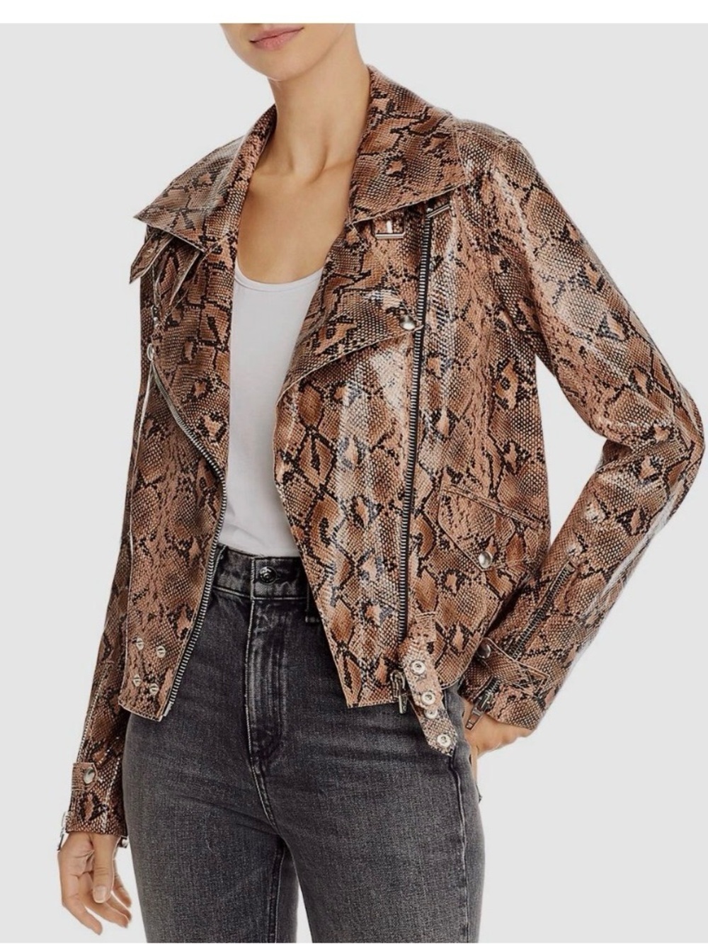 Blank NYC Faux Leather Snakeskin Jacket